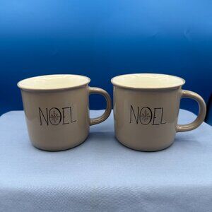Sleigh Bell Bistro Noel Christmas Mugs, EUC, Set of 2